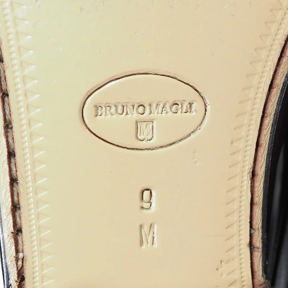 Bruno Magli Braxton Italian Leather Tassel Loafers Mens 9M Dark Brown 10210